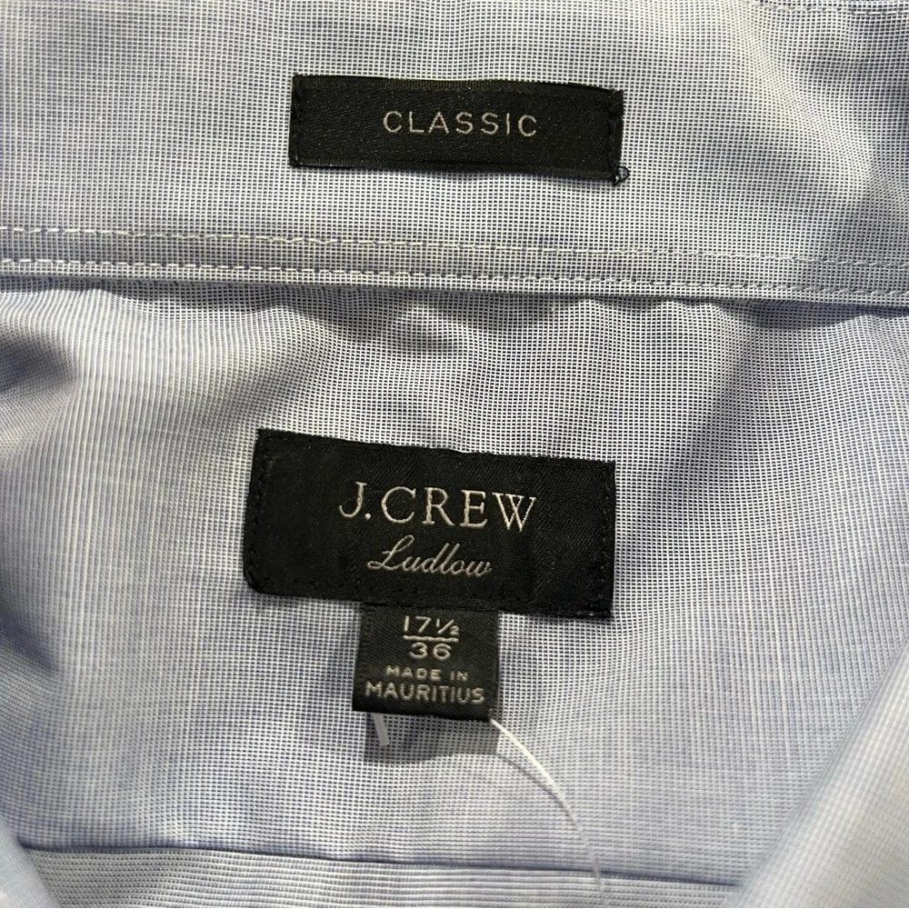 NEW J.Crew Men's Ludlow Stretch Cotton Dress Shirt Fairweather Blue 17.5/36‎